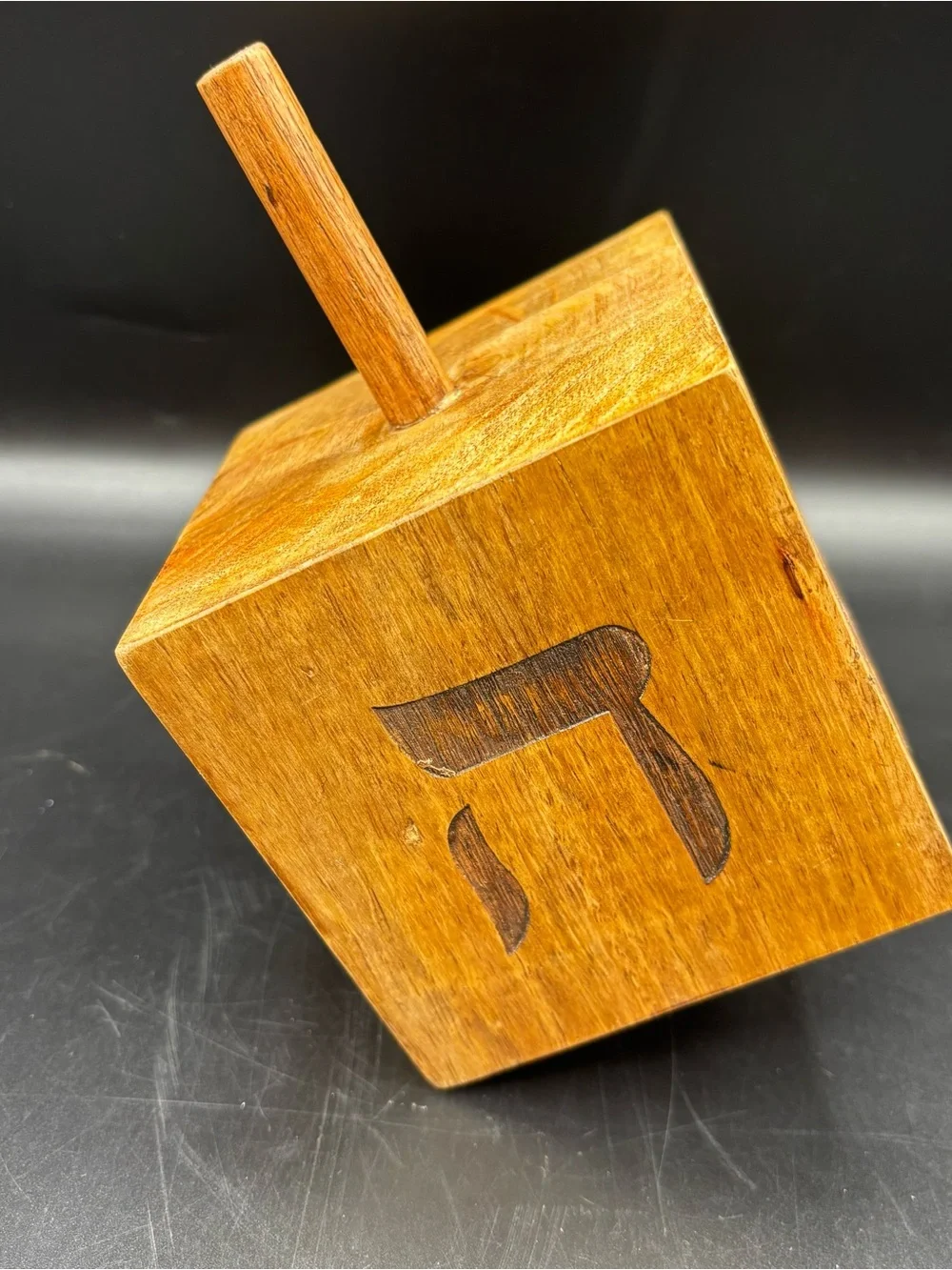 Vintage Giant Solid Hardwood Dreidel 8” Handcrafted Judaica Hanukkah 1.5 LB
